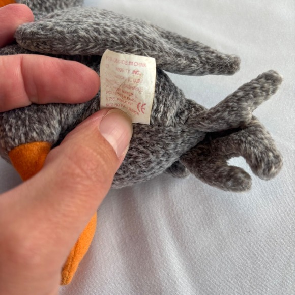 Ty Beanie Baby Honks the Gray Goose 1999 Retired Plush Bird Grey Orange 8 inch - Picture 5 of 6